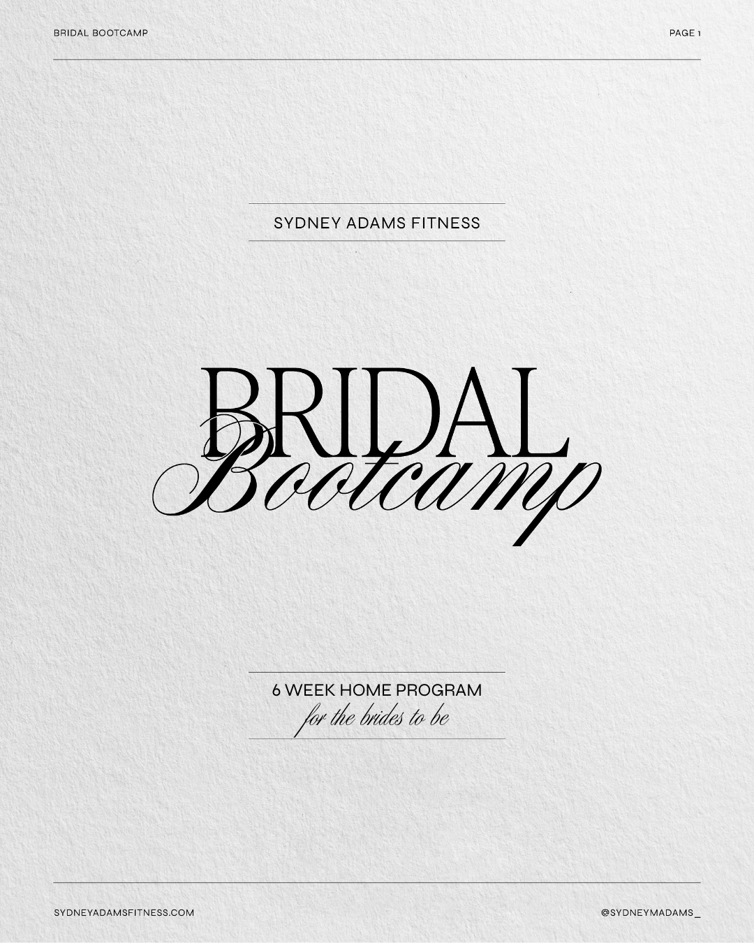 6 Week Bridal Bootcamp | HOME